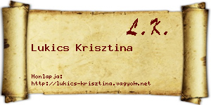 Lukics Krisztina névjegykártya